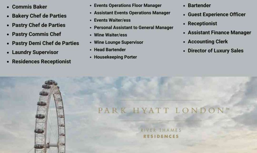 Park Hyatt London River Thames Hotel Jobs UK