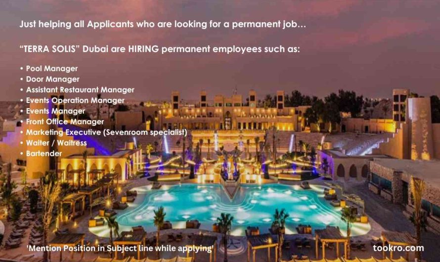 TERRA SOLIS Dubai are HIRING Permanent Employees