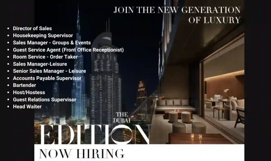 The Dubai EDITION Jobs Openings